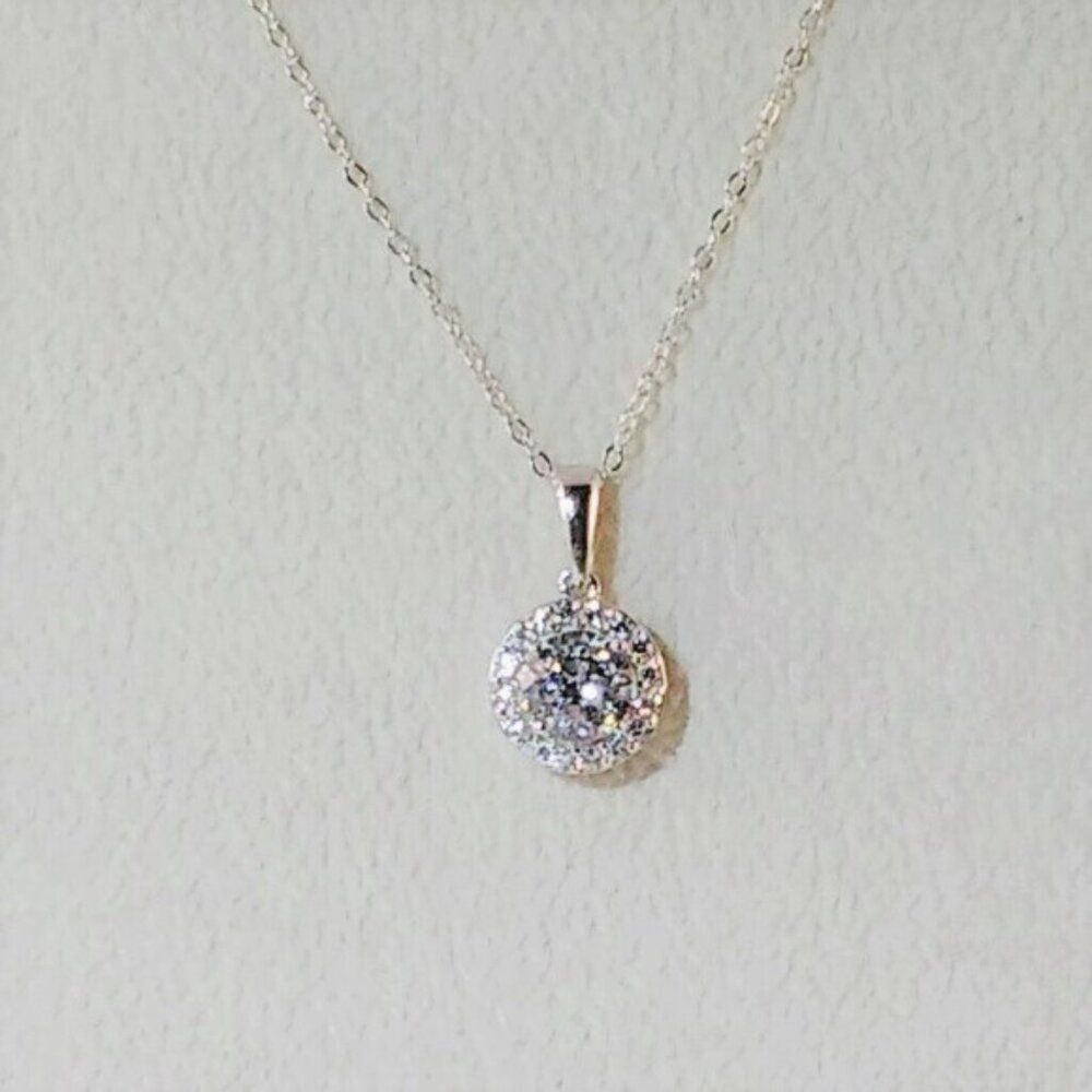 Simulated Diamond Swarovski Gemstones Pendant Necklace Italy Chain 50$